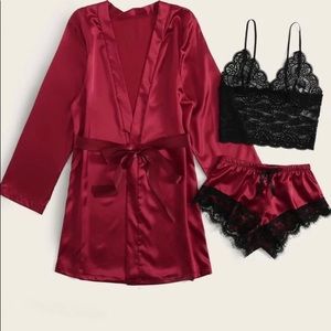 Cute 3 piece sleepwear color red & black